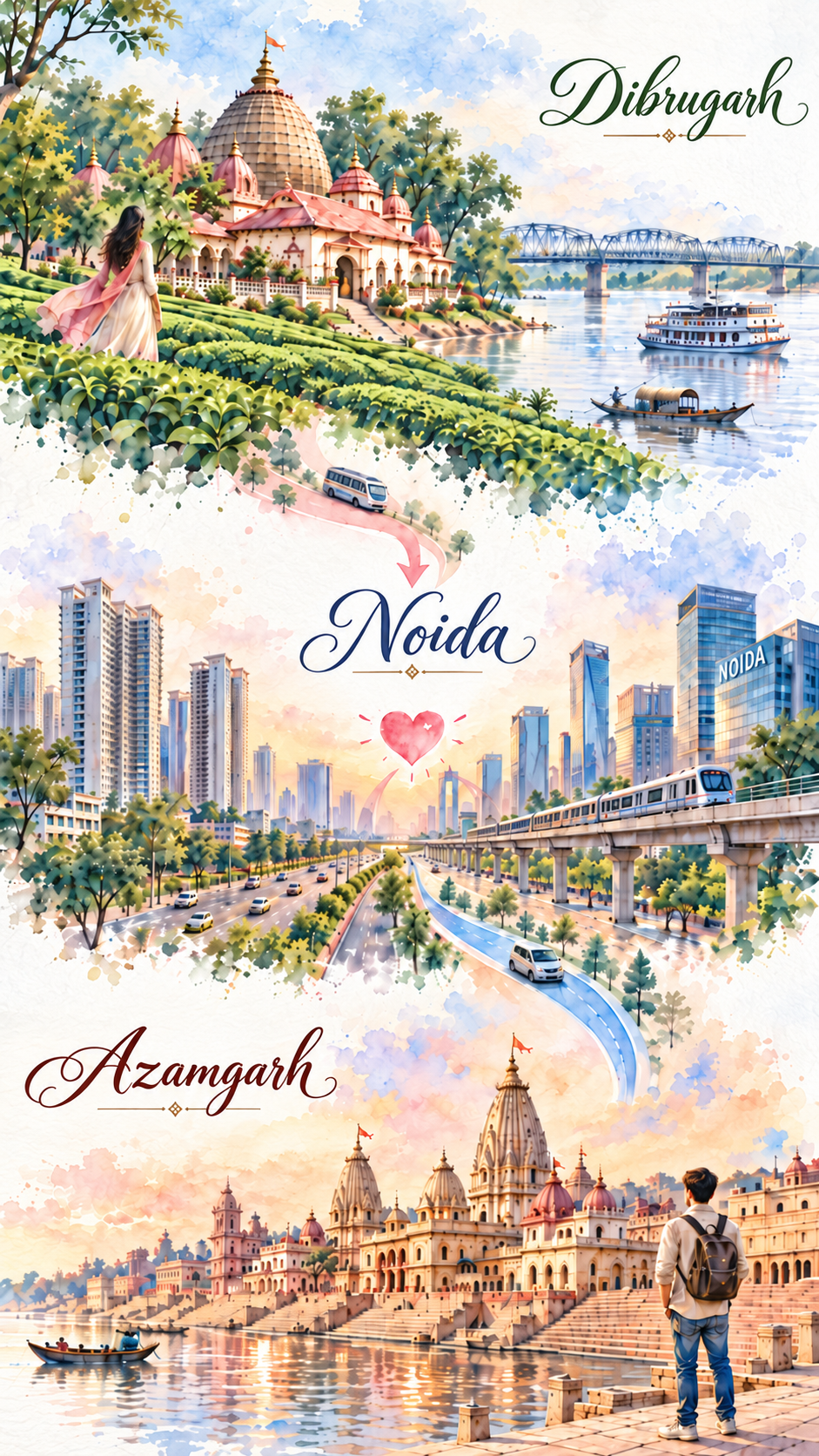 Dibrugarh to Noida to Azamgarh